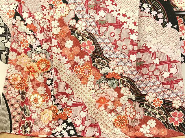 平和屋着物●中国三大刺繍 相良刺繍 振袖 駒刺繍 絞り 吉祥舞花文 銀通し地 正絹 逸品 CABC2699vp