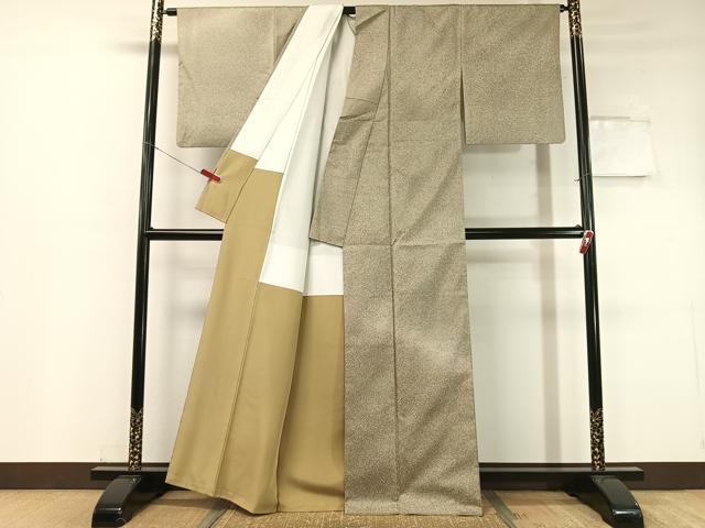 平和屋着物●本場縞大島紬 訪問着 上村絹織物謹製 霞文 証紙付き 正絹 逸品 CABC2703vp