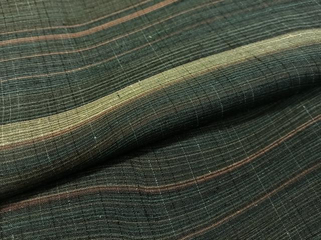 平和屋着物●高山紬 よろけ縞 証紙付き 正絹 逸品 未使用 CABC2704vp
