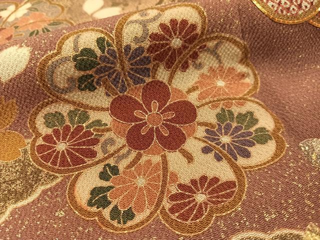 平和屋着物●訪問着 泰常 駒刺繍 鹿の子吉祥花文 暈し染め 金彩 正絹 逸品 CABC2706vp