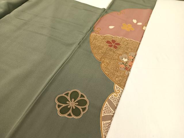 平和屋着物●訪問着 泰常 駒刺繍 鹿の子吉祥花文 暈し染め 金彩 正絹 逸品 CABC2706vp