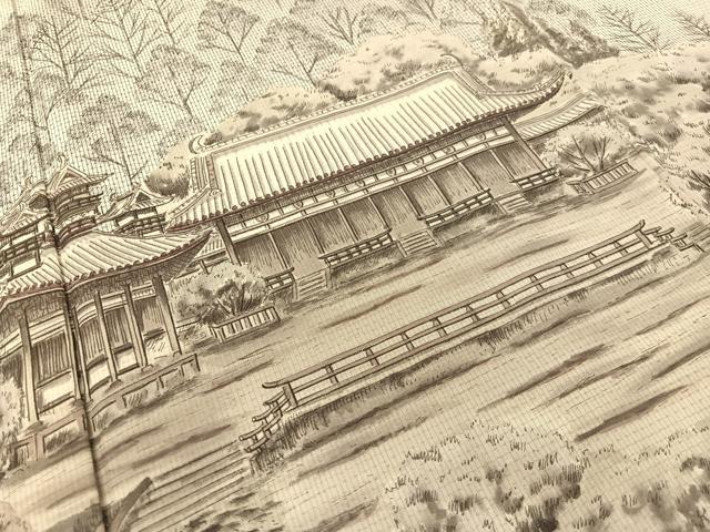 平和屋着物●本場大島紬 白大島 訪問着 作家物 手描き 中昌紬織物謹製 京・平安神宮 証紙付き 正絹 逸品 未使用 CABC2707vp