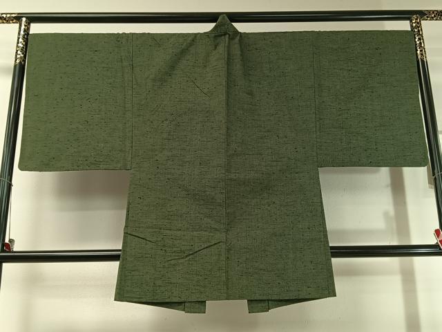 平和屋着物●男性 ひげ紬 アンサンブル 仙斉茶色 正絹 逸品 CABC2712vp