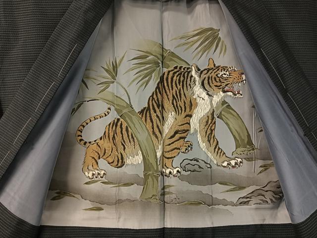 平和屋着物●男性 本場大島紬 アンサンブル 長襦袢セット 絣文様 正絹 逸品 未使用 CABC2715vp