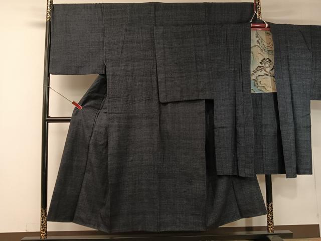 平和屋着物●男性 結城紬 アンサンブル 80亀甲 総詰め 正絹 逸品 CABC2718vp