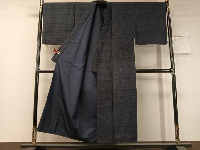 平和屋着物●男性 結城紬 アンサンブル 80亀甲 総詰め 正絹 逸品 CABC2718vp