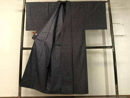 平和屋着物●男性 紬 アンサンブル 長襦袢セット 濃藍色 正絹 逸品 未使用 CABC2720vp