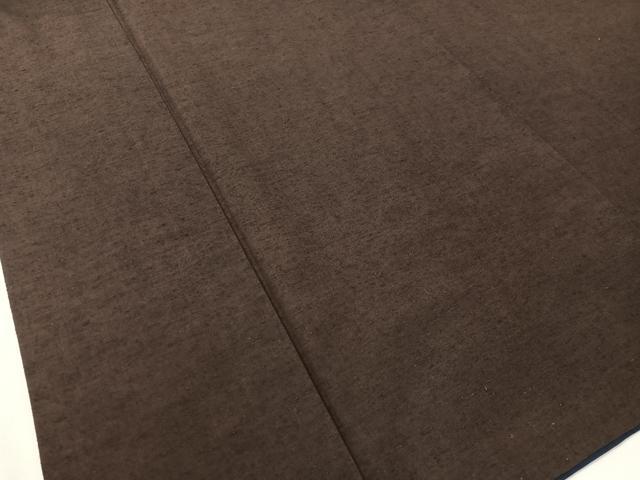 平和屋着物●男性 紬 アンサンブル 鉄黒色 正絹 逸品 CABC2722vp