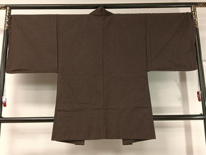 平和屋着物●男性 紬 アンサンブル 鉄黒色 正絹 逸品 CABC2722vp