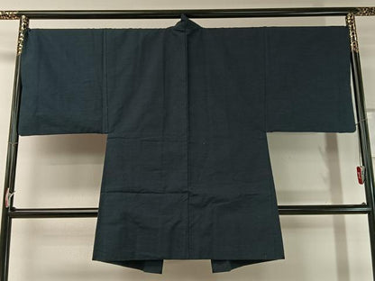 平和屋着物●男性 紬 アンサンブル 留紺色 正絹 逸品 CABC2724vp