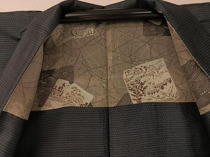 平和屋着物●男性 本場大島紬 アンサンブル 80亀甲 総詰め 正絹 逸品 CABC2726vp