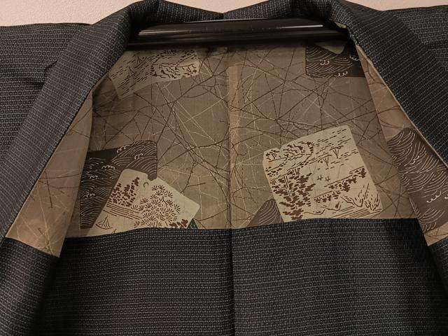 平和屋着物●男性 本場大島紬 アンサンブル 80亀甲 総詰め 正絹 逸品 CABC2726vp