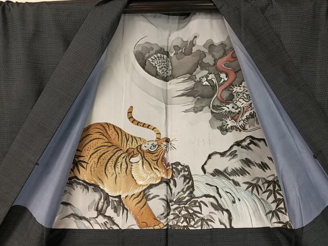 平和屋着物●男性 本場大島紬 アンサンブル 100亀甲 総詰め キングサイズ 正絹 逸品 CABC2727vp