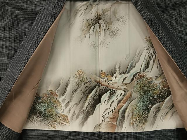 平和屋着物●男性 本場大島紬 アンサンブル 長襦袢セット 100亀甲 総詰め キングサイズ 正絹 逸品 未使用 CABC2732vp