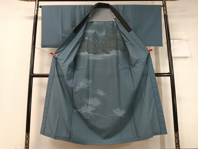 平和屋着物●男性 本場大島紬 アンサンブル 長襦袢セット 100亀甲 総詰め 正絹 逸品 CABC2734vp
