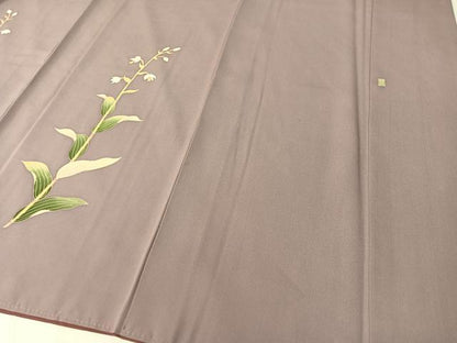 平和屋着物●本加賀友禅作家 沢飯芳雄 訪問着 草花文 正絹 逸品 CABC2738vp