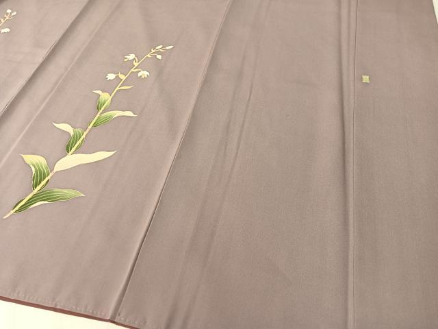 平和屋着物●本加賀友禅作家 沢飯芳雄 訪問着 草花文 正絹 逸品 CABC2738vp