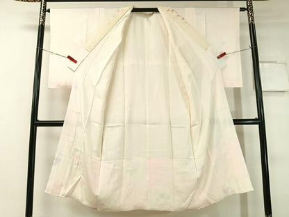 平和屋着物●長襦袢 袷 立波地紋 暈し染め 半衿刺繍 正絹 逸品 未使用 CABC2741vp