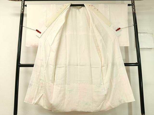 平和屋着物●長襦袢 袷 立波地紋 暈し染め 半衿刺繍 正絹 逸品 未使用 CABC2741vp