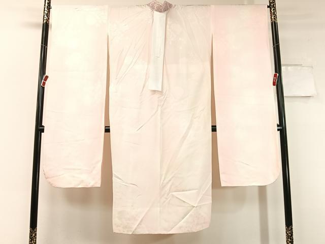 平和屋着物●振袖用長襦袢 無双仕立て 雪輪花地紋 暈し染め 半衿刺繍 正絹 逸品 CABC2744vp