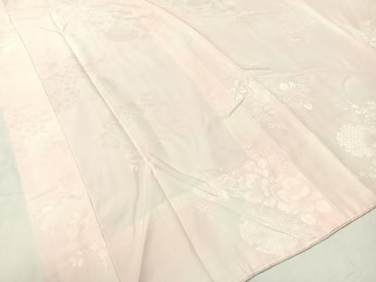 平和屋着物●振袖用長襦袢 無双仕立て 雪輪花地紋 暈し染め 半衿刺繍 正絹 逸品 CABC2744vp
