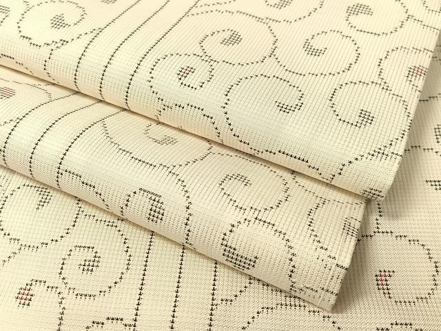 平和屋着物●本場大島紬 白大島 9マルキ 唐草間道 正絹 逸品 未使用 CABC2747vp