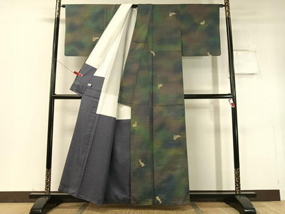 平和屋着物●京の名門・菱屋六右ェ門 紬 跳び兎 正絹 逸品 CABC2750vp