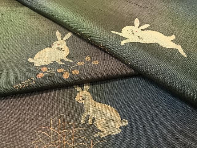 平和屋着物●京の名門・菱屋六右ェ門 紬 跳び兎 正絹 逸品 CABC2750vp
