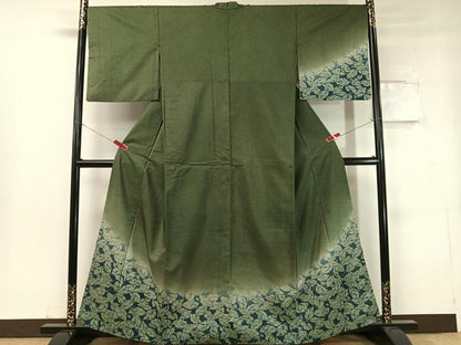平和屋着物●本場染大島紬 訪問着 舞葉文 正絹 逸品 CABC2756vp