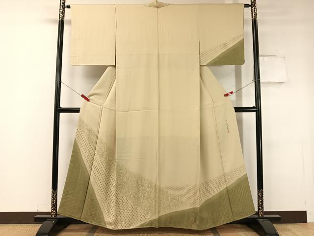 平和屋着物●二代目 川村久太郎 訪問着 切嵌鹿の子花文 正絹 逸品 CABC2759vp