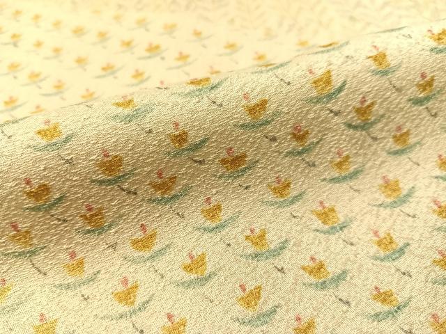平和屋着物●二代目 川村久太郎 訪問着 切嵌鹿の子花文 正絹 逸品 CABC2759vp