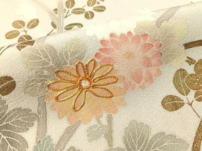 平和屋着物●訪問着 作家物 駒刺繍 草花文 暈し染め 金彩 正絹 逸品 CABC2761vp
