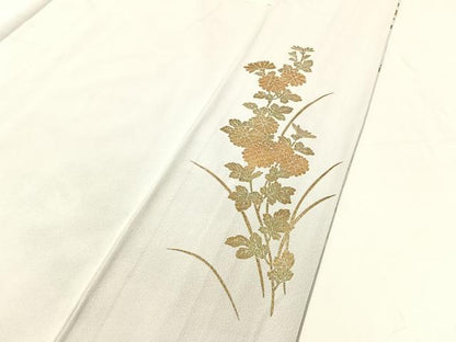 平和屋着物●訪問着 作家物 駒刺繍 草花文 暈し染め 金彩 正絹 逸品 CABC2761vp