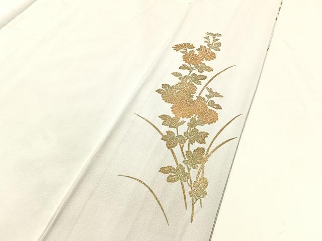平和屋着物●訪問着 作家物 駒刺繍 草花文 暈し染め 金彩 正絹 逸品 CABC2761vp