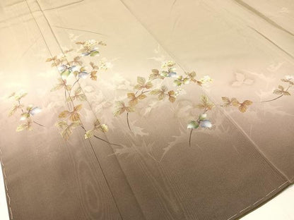 平和屋着物●和紙染染色作家・植村彩弘 訪問着 手描き 草花文 暈し染め 金銀彩 やまと誂製 正絹 逸品 未使用 CABC2765vp