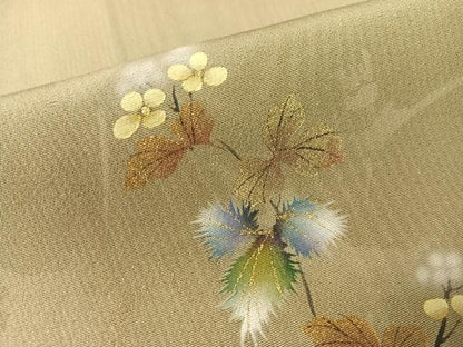 平和屋着物●和紙染染色作家・植村彩弘 訪問着 手描き 草花文 暈し染め 金銀彩 やまと誂製 正絹 逸品 未使用 CABC2765vp