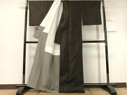 平和屋着物●上質なお召 更紗唐草文 正絹 逸品 CABC2767vp