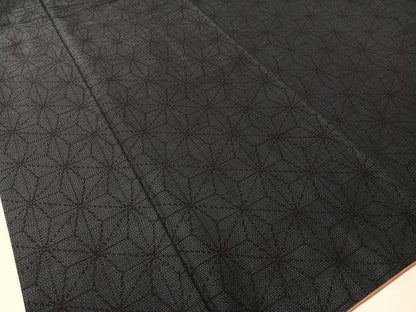 平和屋着物●本場真綿縢結城紬 麻の葉文様 証紙付き 正絹 逸品 CABC2772vp