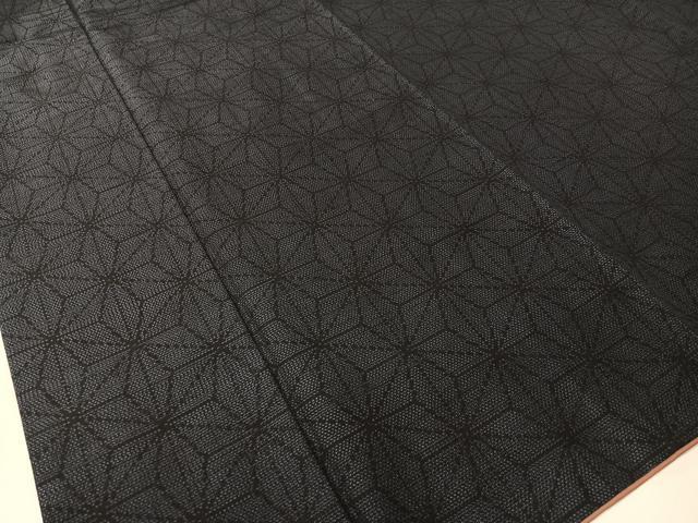 平和屋着物●本場真綿縢結城紬 麻の葉文様 証紙付き 正絹 逸品 CABC2772vp
