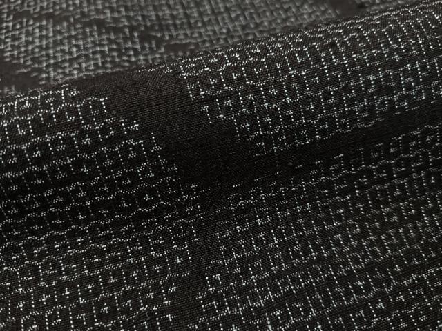 平和屋着物●本場下野結城紬 80亀甲 朝の葉文様 証紙付き 正絹 逸品 未使用 CABC2773vp
