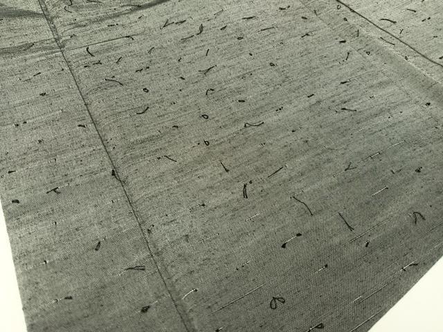 平和屋着物●男性 紬・ひげ紬羽織セット 鈍色 正絹 逸品 CABC2774vp