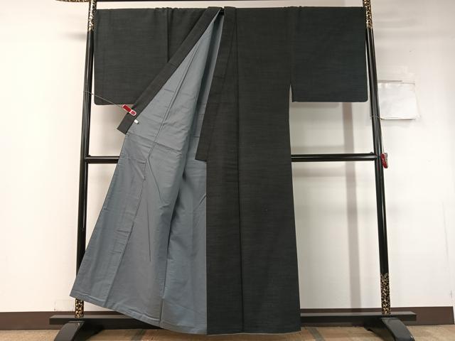 平和屋着物●男性 紬 アンサンブル 蝋色 キングサイズ 正絹 逸品 CABC2775vp
