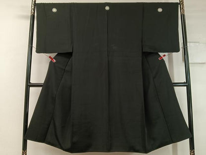 平和屋着物●男性 黒紋付 正絹 逸品 CABC2778vp