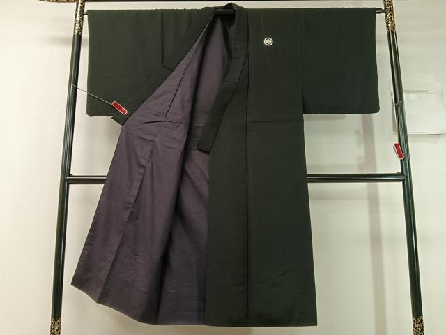 平和屋着物●男性 黒紋付 正絹 逸品 CABC2778vp