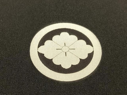 平和屋着物●男性 黒紋付 正絹 逸品 CABC2778vp