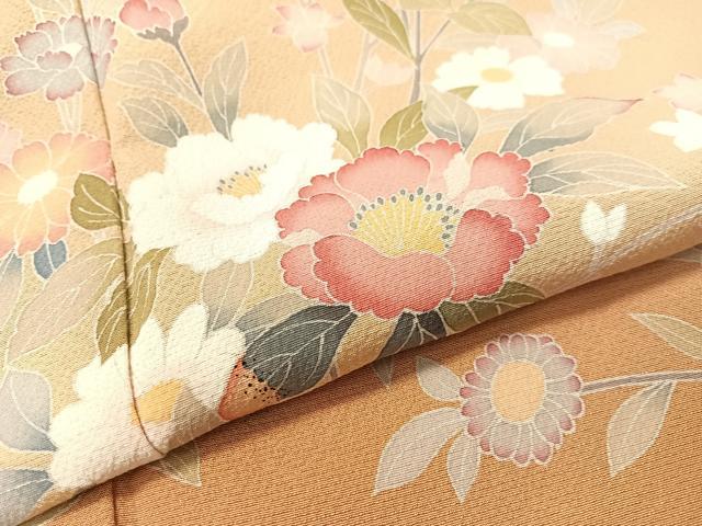 平和屋着物●訪問着 友禅 作家物 草花文 暈し染め 正絹 逸品 未使用 CABC2780vp