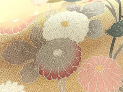 平和屋着物●訪問着 友禅 作家物 草花文 暈し染め 正絹 逸品 未使用 CABC2780vp