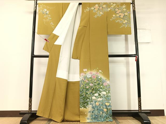平和屋着物●訪問着 友禅 作家物 草花文 暈し染め 正絹 逸品 CABC2781vp