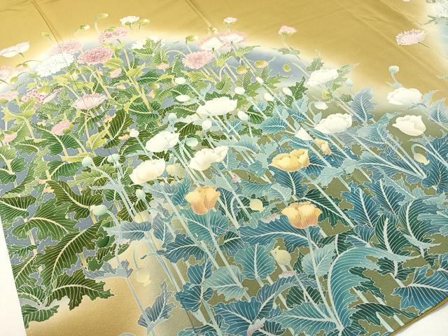 平和屋着物●訪問着 友禅 作家物 草花文 暈し染め 正絹 逸品 CABC2781vp