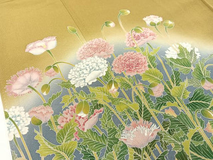 平和屋着物●訪問着 友禅 作家物 草花文 暈し染め 正絹 逸品 CABC2781vp